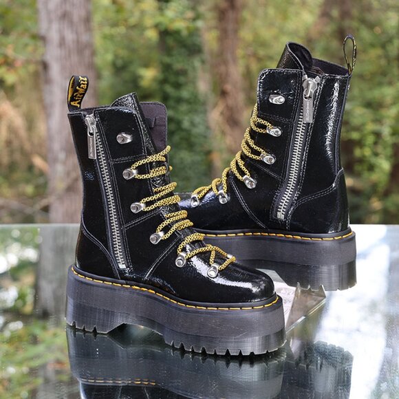 Dr Martens Ghilana Max Patent Leather Platform Boots - Picture 2 of 12